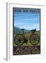 Acadia National Park, Maine - Bicycle Scene-Lantern Press-Framed Art Print