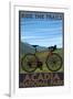 Acadia National Park, Maine - Bicycle Scene-Lantern Press-Framed Art Print