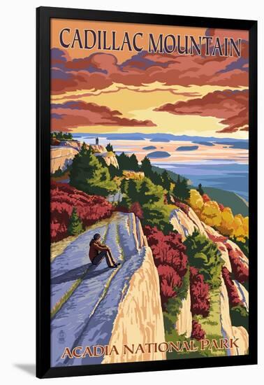 Acadia National Park, Maine - Cadillac Mountain-Lantern Press-Framed Art Print