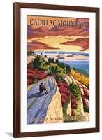 Acadia National Park, Maine - Cadillac Mountain-Lantern Press-Framed Art Print