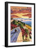 Acadia National Park, Maine - Cadillac Mountain-Lantern Press-Framed Art Print