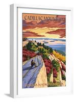 Acadia National Park, Maine - Cadillac Mountain-Lantern Press-Framed Art Print