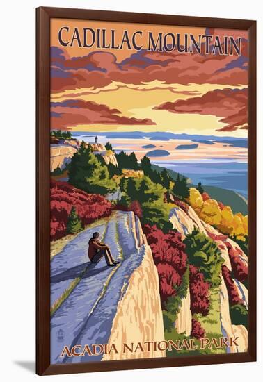 Acadia National Park, Maine - Cadillac Mountain-Lantern Press-Framed Art Print