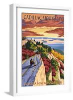 Acadia National Park, Maine - Cadillac Mountain-Lantern Press-Framed Art Print