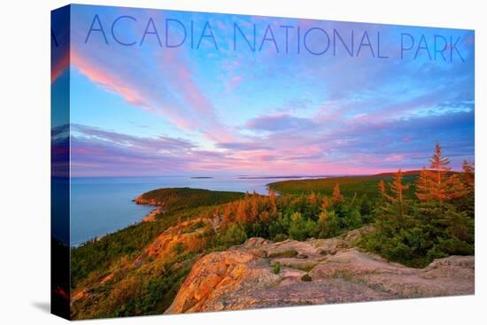 Acadia National Park, Maine - Cadillac Mountains-Lantern Press-Stretched Canvas