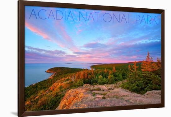 Acadia National Park, Maine - Cadillac Mountains-Lantern Press-Framed Art Print