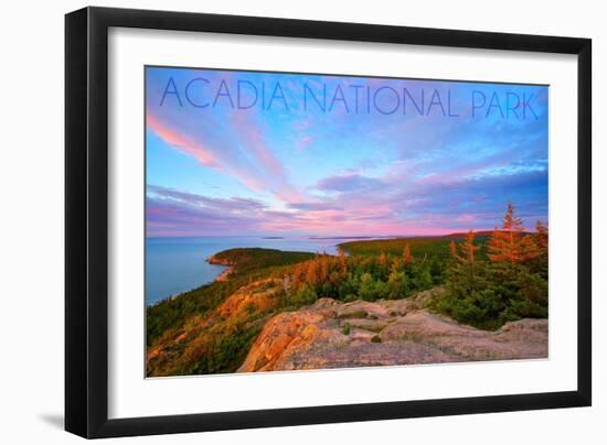 Acadia National Park, Maine - Cadillac Mountains-Lantern Press-Framed Art Print