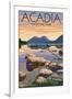 Acadia National Park, Maine - Celebrating 100 Years - Jordan Pond-Lantern Press-Framed Art Print