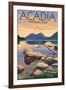 Acadia National Park, Maine - Celebrating 100 Years - Jordan Pond-Lantern Press-Framed Art Print