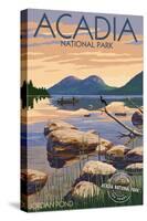 Acadia National Park, Maine - Celebrating 100 Years - Jordan Pond-Lantern Press-Stretched Canvas