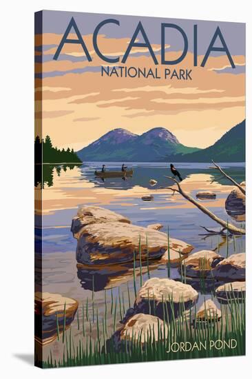 Acadia National Park, Maine - Jordan Pond-Lantern Press-Stretched Canvas