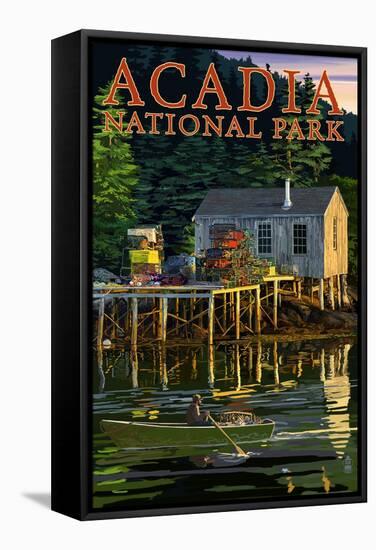 Acadia National Park, Maine - Lobster Shack-Lantern Press-Framed Stretched Canvas