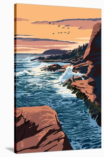 Acadia National Park, Maine - Mount Desert Island-Lantern Press-Stretched Canvas