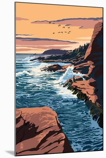 Acadia National Park, Maine - Mount Desert Island-Lantern Press-Mounted Art Print