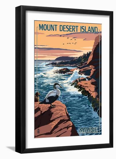 Acadia National Park, Maine - Mount Desert Island-Lantern Press-Framed Art Print
