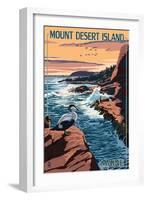 Acadia National Park, Maine - Mount Desert Island-Lantern Press-Framed Art Print