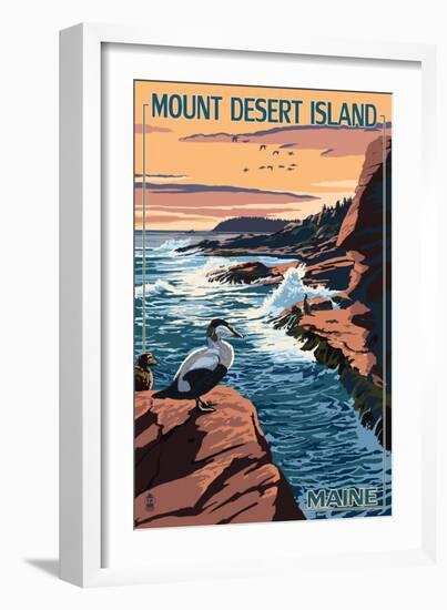 Acadia National Park, Maine - Mount Desert Island-Lantern Press-Framed Art Print