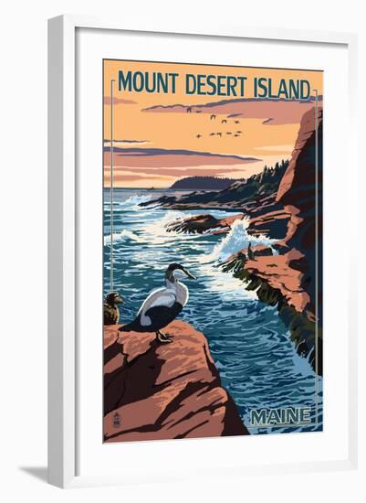 Acadia National Park, Maine - Mount Desert Island-Lantern Press-Framed Art Print