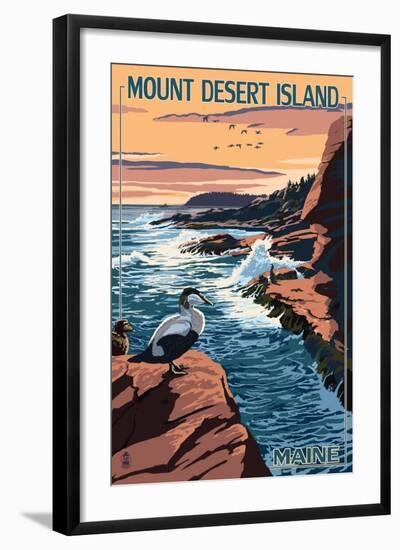 Acadia National Park, Maine - Mount Desert Island-Lantern Press-Framed Art Print