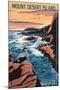 Acadia National Park, Maine - Mount Desert Island-Lantern Press-Mounted Art Print