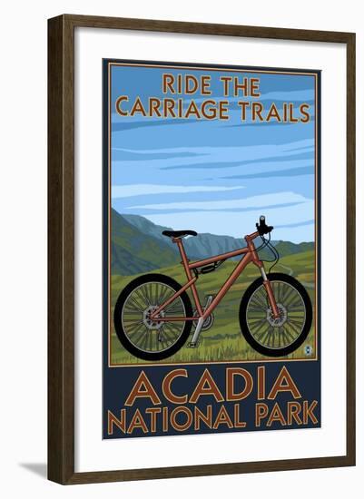Acadia National Park, Maine - Ride the Carriage Trails-Lantern Press-Framed Art Print