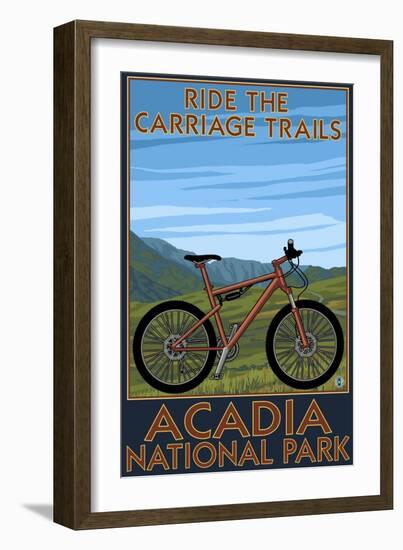 Acadia National Park, Maine - Ride the Carriage Trails-Lantern Press-Framed Art Print