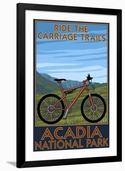 Acadia National Park, Maine - Ride the Carriage Trails-Lantern Press-Framed Art Print