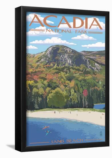 Acadia National Park, Maine - Sand Beach Scene-null-Framed Poster
