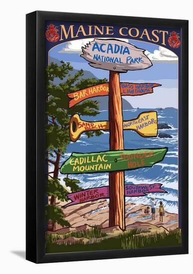 Acadia National Park, Maine - Sign Destinations-null-Framed Poster
