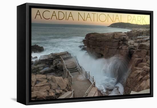 Acadia National Park, Maine - Thunder Hole-Lantern Press-Framed Stretched Canvas