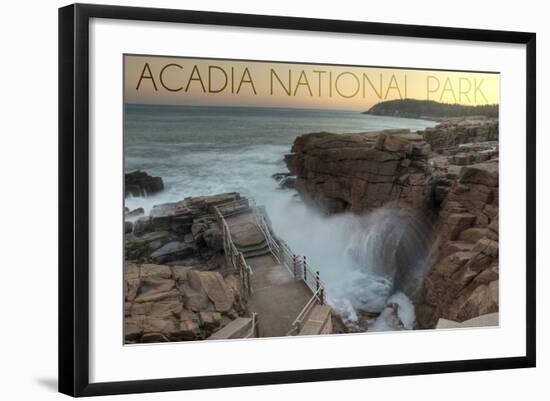 Acadia National Park, Maine - Thunder Hole-Lantern Press-Framed Art Print