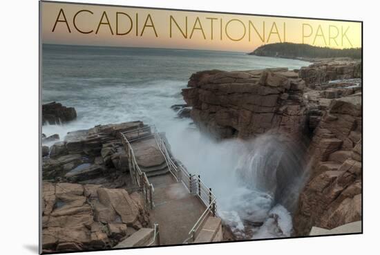 Acadia National Park, Maine - Thunder Hole-Lantern Press-Mounted Art Print