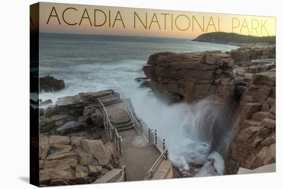 Acadia National Park, Maine - Thunder Hole-Lantern Press-Stretched Canvas