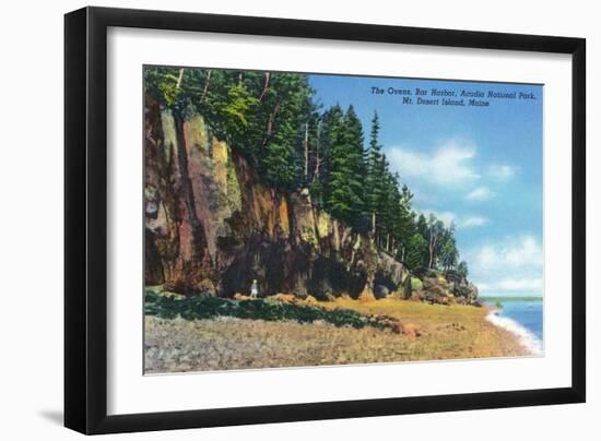 Acadia National Park, Maine - View of the Ovens at Bar Harbor-Lantern Press-Framed Art Print