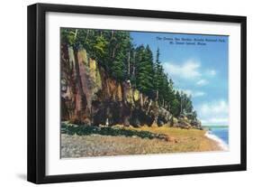 Acadia National Park, Maine - View of the Ovens at Bar Harbor-Lantern Press-Framed Art Print