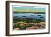 Acadia National Park, ME - Cadillac Mt Summit View of Bar Harbor, Mt. Desert Island-Lantern Press-Framed Art Print