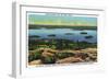 Acadia National Park, ME - Cadillac Mt Summit View of Bar Harbor, Mt. Desert Island-Lantern Press-Framed Art Print