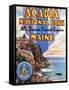 Acadia National Park, ME - Large Letter Scene, View of Great Head and Maine Seal-Lantern Press-Framed Stretched Canvas