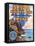 Acadia National Park, ME - Large Letter Scene, View of Great Head and Maine Seal-Lantern Press-Framed Stretched Canvas