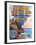 Acadia National Park, ME - Large Letter Scene, View of Great Head and Maine Seal-Lantern Press-Framed Art Print