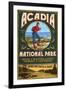 Acadia National Park - Vintage Hiker Sign-Lantern Press-Framed Art Print