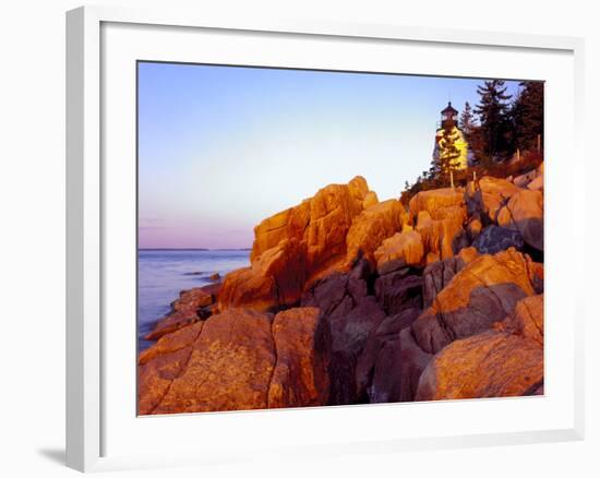 Acadia NP, Maine. Bass Harbor Head Lighthouse at Sunrise-Scott T. Smith-Framed Photographic Print