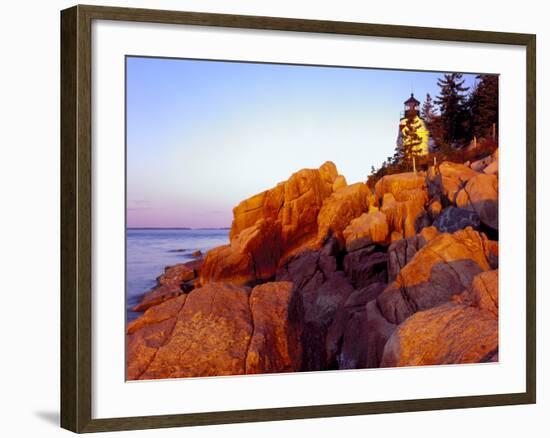 Acadia NP, Maine. Bass Harbor Head Lighthouse at Sunrise-Scott T. Smith-Framed Photographic Print