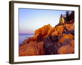 Acadia NP, Maine. Bass Harbor Head Lighthouse at Sunrise-Scott T. Smith-Framed Photographic Print