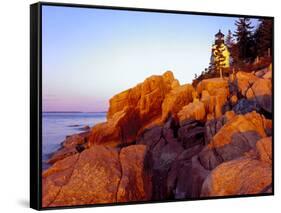 Acadia NP, Maine. Bass Harbor Head Lighthouse at Sunrise-Scott T. Smith-Framed Stretched Canvas