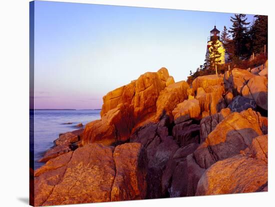 Acadia NP, Maine. Bass Harbor Head Lighthouse at Sunrise-Scott T. Smith-Stretched Canvas