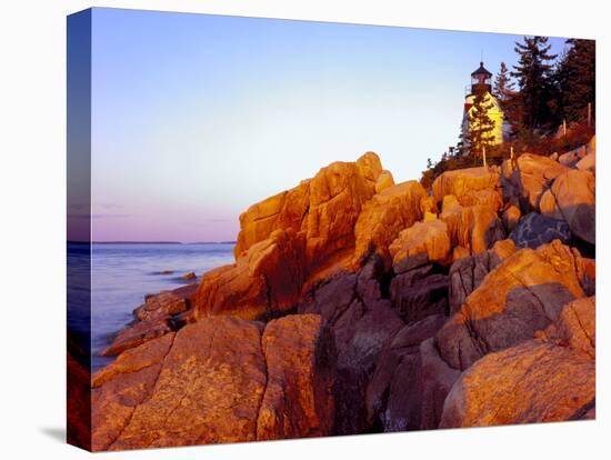 Acadia NP, Maine. Bass Harbor Head Lighthouse at Sunrise-Scott T. Smith-Stretched Canvas