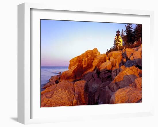 Acadia NP, Maine. Bass Harbor Head Lighthouse at Sunrise-Scott T. Smith-Framed Photographic Print