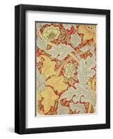 Acanthus Leaves and Wild Rose on a Crimson Background, Wallpaper Design-William Morris-Framed Premium Giclee Print