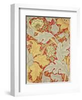 Acanthus Leaves and Wild Rose on a Crimson Background, Wallpaper Design-William Morris-Framed Premium Giclee Print